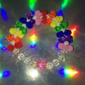 Rainbow spinner bead single Kandi bracelet